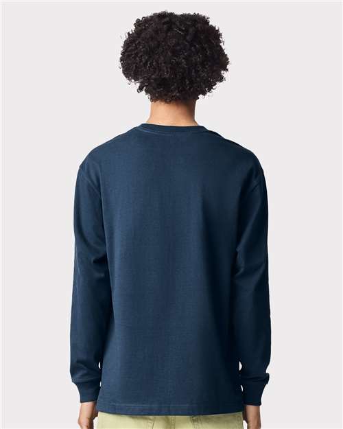 American Apparel 9410 Unisex Super Heavyweight Long Sleeve Pocket Tee - Back view