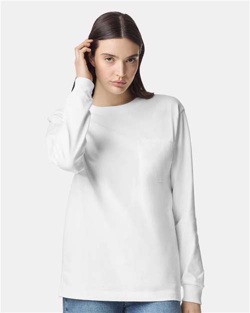 American Apparel 9410 Unisex Super Heavyweight Long Sleeve Pocket Tee - Front view