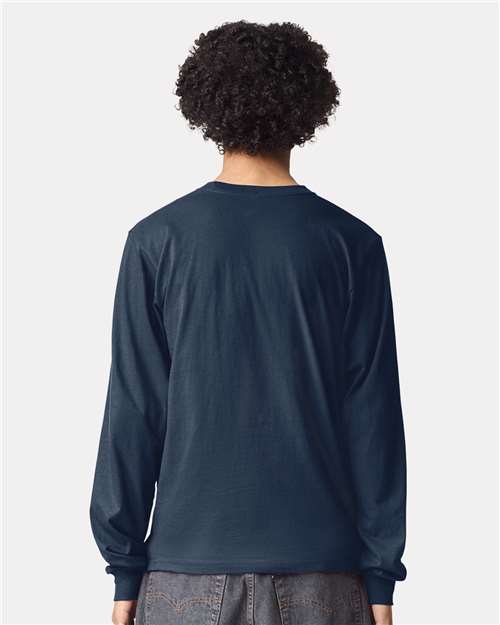 American Apparel 2007 Unisex Fine Jersey Long Sleeve Tee - Back view