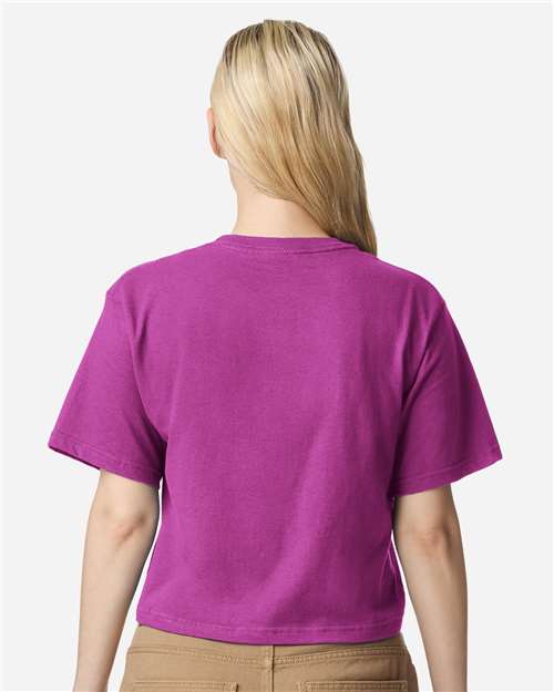 American Apparel 102 Women's Fine Jersey Mid-Length Boxy Tee - Back view