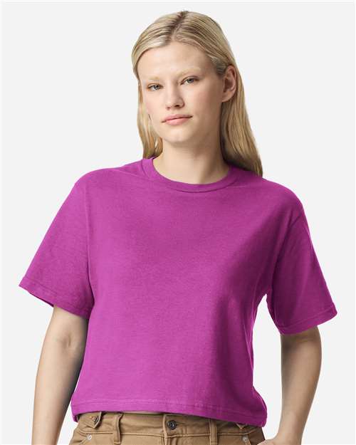 American Apparel 102 Women's Fine Jersey Mid-Length Boxy Tee - Front view