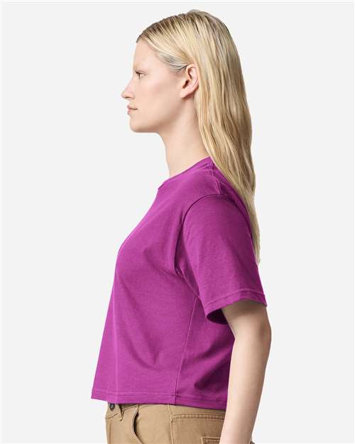 American Apparel 102 Women's Fine Jersey Mid-Length Boxy Tee - Side view