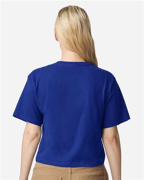 American Apparel 102 Women's Fine Jersey Mid-Length Boxy Tee - Back view
