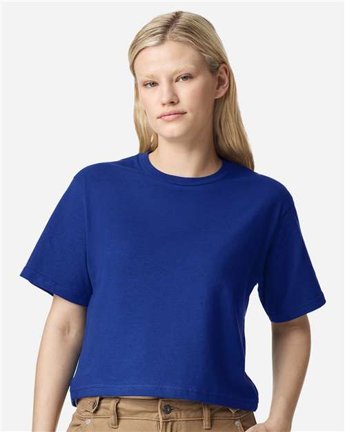 American Apparel 102 Women's Fine Jersey Mid-Length Boxy Tee - Front view