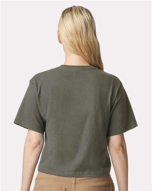 American Apparel 102 Women's Fine Jersey Mid-Length Boxy Tee - Back view
