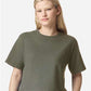 American Apparel 102 Women's Fine Jersey Mid-Length Boxy Tee - Front view