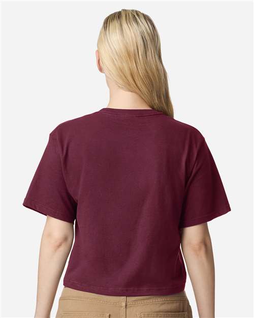 American Apparel 102 Women's Fine Jersey Mid-Length Boxy Tee - Back view