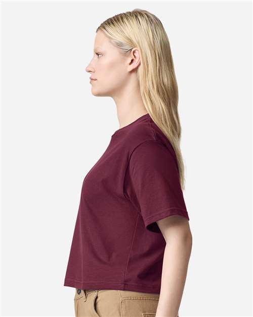 American Apparel 102 Women's Fine Jersey Mid-Length Boxy Tee - Side view