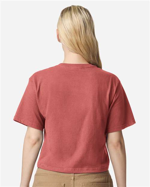 American Apparel 102 Women's Fine Jersey Mid-Length Boxy Tee - Back view