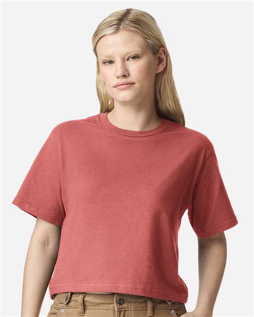 American Apparel 102 Women's Fine Jersey Mid-Length Boxy Tee - Front view