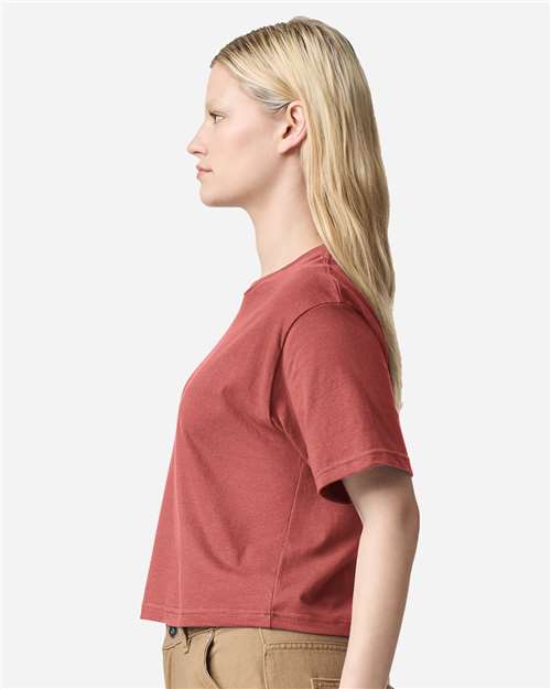 American Apparel 102 Women's Fine Jersey Mid-Length Boxy Tee - Side view