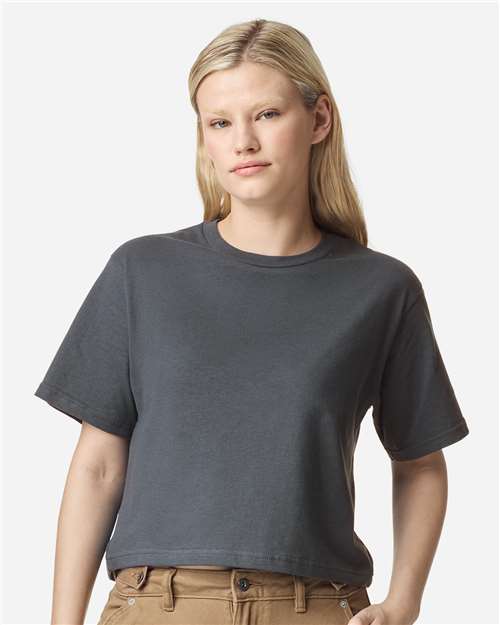 American Apparel 102 Women's Fine Jersey Mid-Length Boxy Tee - Front view