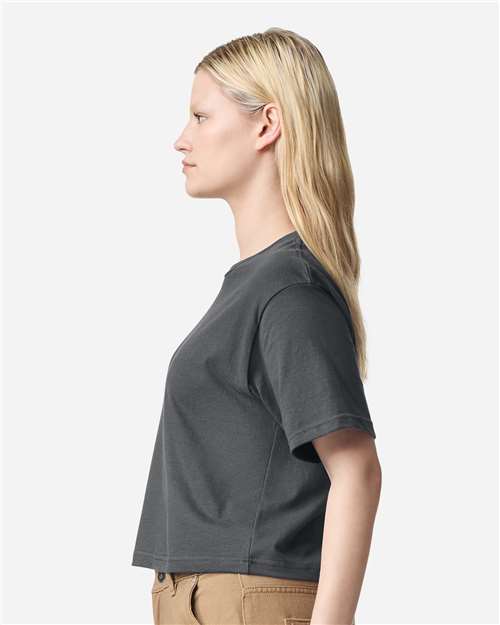 American Apparel 102 Women's Fine Jersey Mid-Length Boxy Tee - Side view