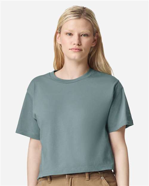 American Apparel 102 Women's Fine Jersey Mid-Length Boxy Tee - Front view