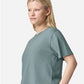 American Apparel 102 Women's Fine Jersey Mid-Length Boxy Tee - Side view