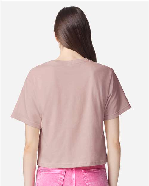 American Apparel 102 Women's Fine Jersey Mid-Length Boxy Tee - Back view