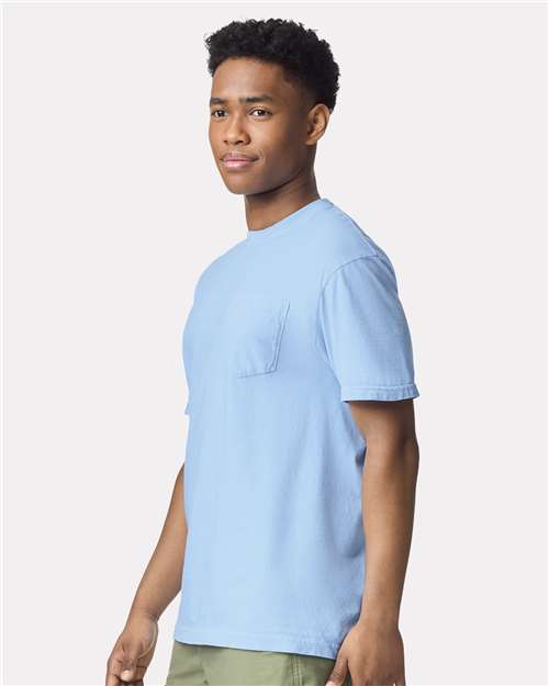 Comfort Colors 6030 Unisex Garment-Dyed Heavyweight Pocket T-Shirt - Side view