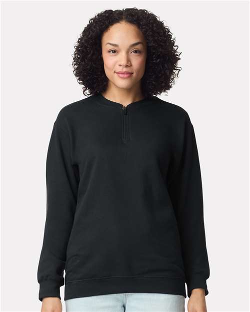 Gildan SF008 Unisex Softstyle? Midweight Quarter-Zip Sweatshirt - Front view