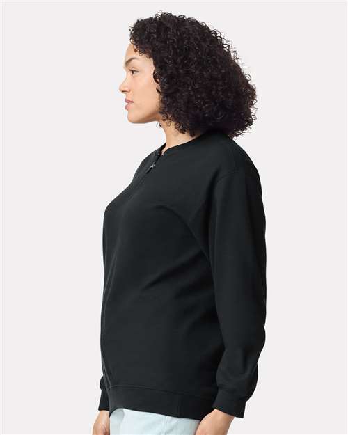 Gildan SF008 Unisex Softstyle? Midweight Quarter-Zip Sweatshirt - Side view