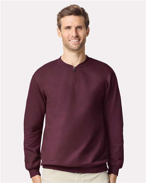 Gildan SF008 Unisex Softstyle? Midweight Quarter-Zip Sweatshirt - Front view