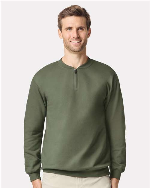 Gildan SF008 Unisex Softstyle? Midweight Quarter-Zip Sweatshirt - Front view