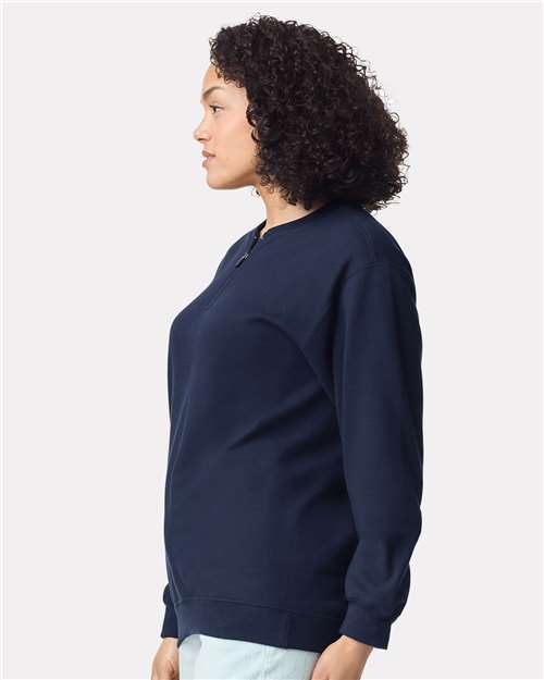 Gildan SF008 Unisex Softstyle? Midweight Quarter-Zip Sweatshirt - Side view