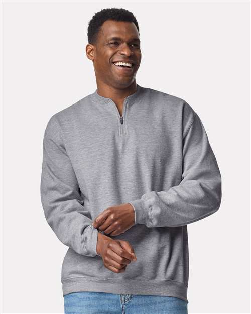 Gildan SF008 Unisex Softstyle? Midweight Quarter-Zip Sweatshirt - Front view