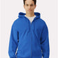 Gildan SF600 Unisex Softstyle? Midweight Full-Zip Hooded Sweatshirt - Front view
