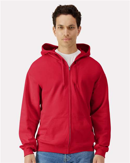 Gildan SF600 Unisex Softstyle? Midweight Full-Zip Hooded Sweatshirt - Front view