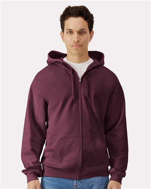 Gildan SF600 Unisex Softstyle? Midweight Full-Zip Hooded Sweatshirt - Front view