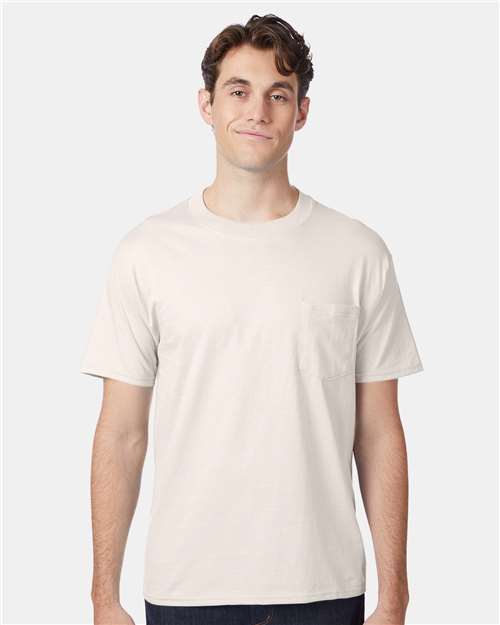 Hanes 5190 Unisex Beefy-T? Pocket T-Shirt - Front view
