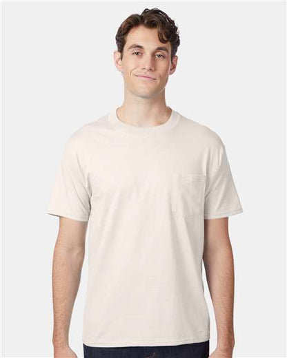 Hanes 5190 Unisex Beefy-T? Pocket T-Shirt - Front view