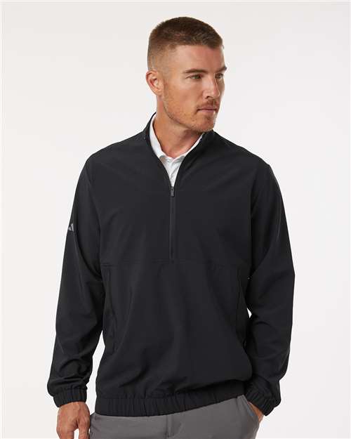 Adidas A705 Men's Stretch Woven Half-Zip Pullover - Front view