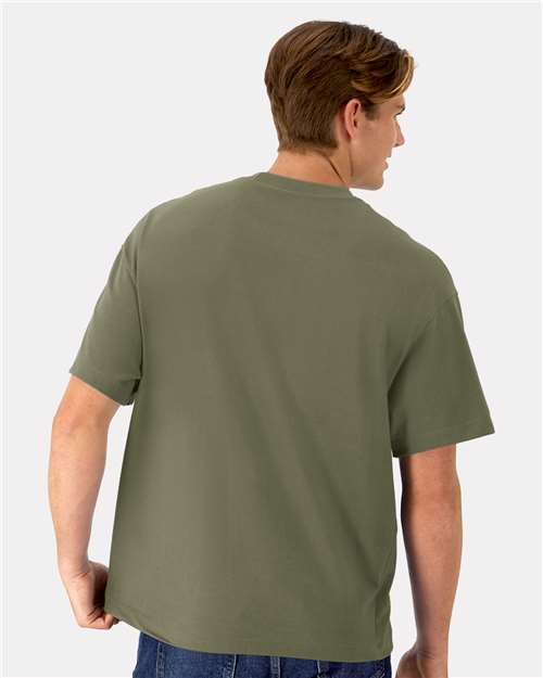 Hanes 5180R Unisex Beefy-T? Retro Street T-Shirt - Back view