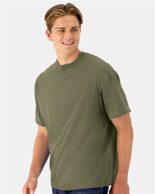 Hanes 5180R Unisex Beefy-T? Retro Street T-Shirt - Side view