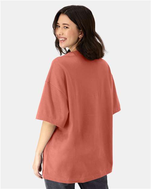 Hanes 5180R Unisex Beefy-T? Retro Street T-Shirt - Back view
