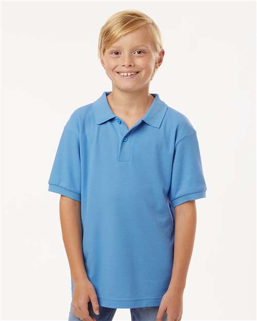 AllPro 62800Y Youth Pique Polo - Front view