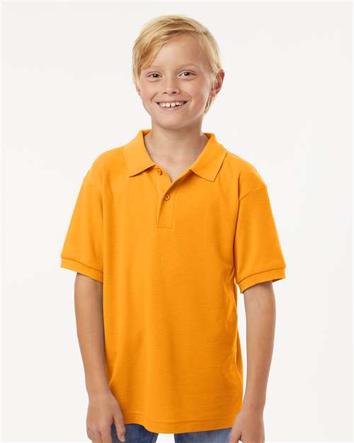 AllPro 62800Y Youth Pique Polo - Front view