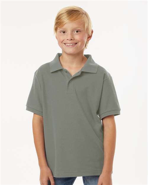 AllPro 62800Y Youth Pique Polo - Front view
