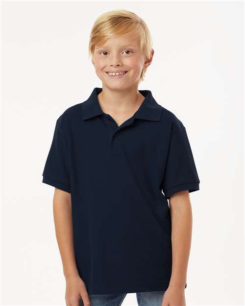 AllPro 62800Y Youth Pique Polo - Front view