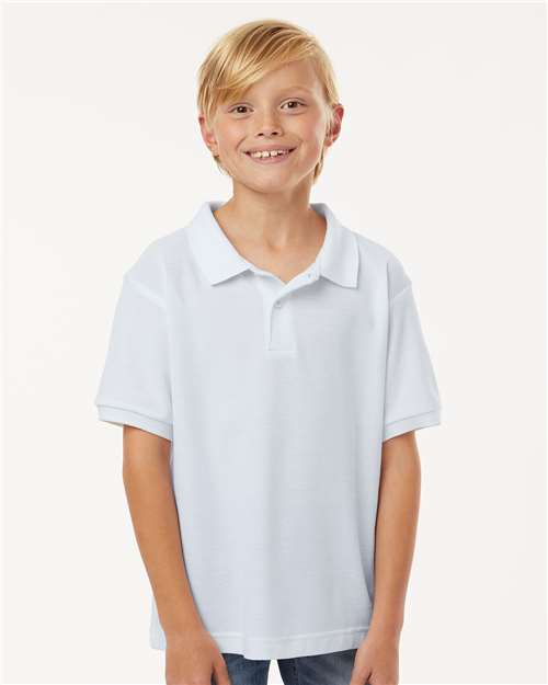 AllPro 62800Y Youth Pique Polo - Front view