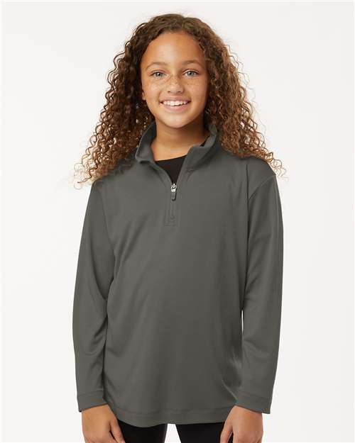 AllPro 41870Y Youth Pro-Lock Performance Quarter-Zip Pullover - Front view