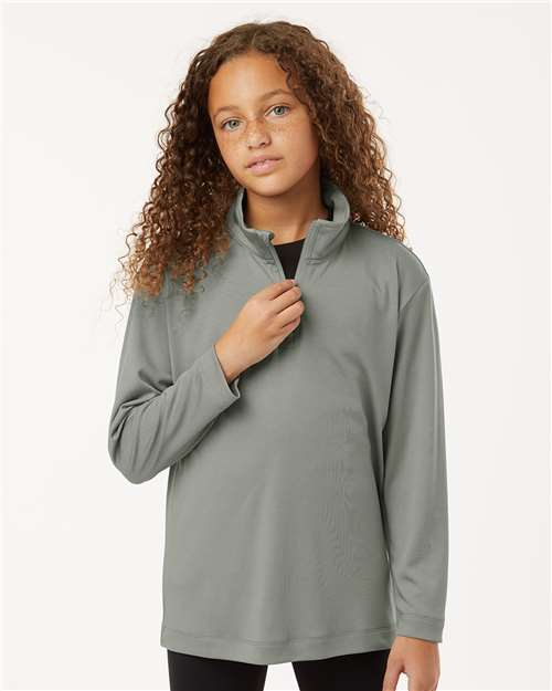 AllPro 41870Y Youth Pro-Lock Performance Quarter-Zip Pullover - Front view
