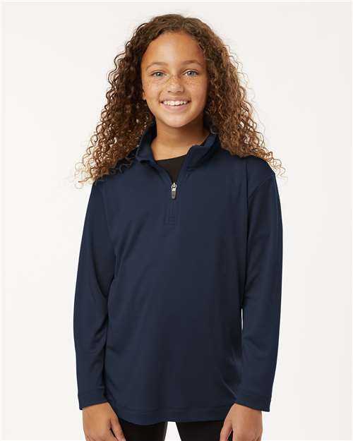 AllPro 41870Y Youth Pro-Lock Performance Quarter-Zip Pullover - Front view