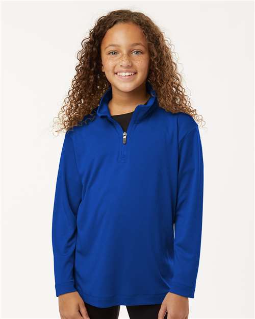 AllPro 41870Y Youth Pro-Lock Performance Quarter-Zip Pullover - Front view