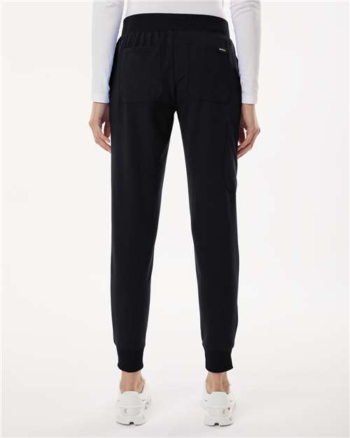 Jaanuu W20003 Women's Silex Knit-Waist Scrub Joggers - Back view