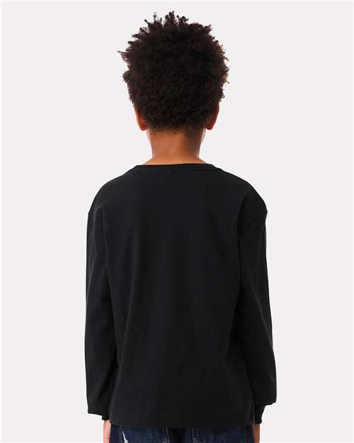 BELLA  CANVAS 3511Y Youth 6oz. Heavyweight Long Sleeve Tee - Back view
