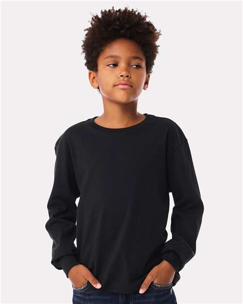 BELLA  CANVAS 3511Y Youth 6oz. Heavyweight Long Sleeve Tee - Front view