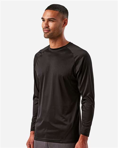 TriDri TD050 Unisex Panelled Long Sleeve Tech T-Shirt - Side view