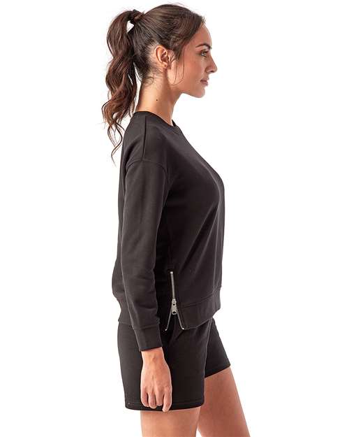 TriDri TD600 Women's Billie Side-Zip Crewneck Sweatshirt - Side view